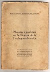 MONZÓN Y SUS HIJOS EN LA GUERRA DE LA INDEPENDENCIA .... 1959 OLIVEROS DE CASTRO