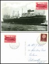 Real Photo Postcard Netherlands MS Willem Barendez Ship cancel postmark 1957 