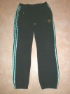 Vintage ADIDAS Ladies TRACKSUIT BOTTOMS Size M Black w Satin Stripes & 3 Studs 