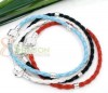 4 Mixed Braiding Bracelets Fit European Bead 18cm 