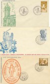 3 SOBRES BARCELONA SANS-HOSTAFRANCHS IGLESIA 1956 ANGEL CUSTODIO 1966 PALOMA 58 