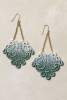 Anthropologie Lace Trapeze Earrings in Green-NEW! 