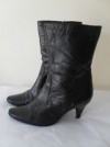 Office Black Leather Ankle Boots Size 5 