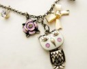 1pcs Honey Owl Bow tie Chain Charm Necklace Pendant Fashion  Trendy 