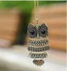 NEW alloy antic bronze owl necklace QH01123 