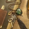 1pcs Rare Bronze Peacock Feather Pendant Long chain Necklace  Perfect 