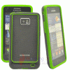 Silicone Case Skin Side Bezel For Samsung Galaxy S2 II i9100 Green Black 