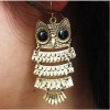 1 Pair New Fashion Lady Retro Style Bronze Owl Shape Dangle Earrings Eardrop E7 