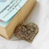 new alloy heart pendants Hollow ancient bronze necklace 