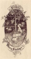 Exlibris Bookplate - Alexandre de RIQUER  Art Nouveau 