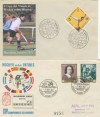 SPAIN HOCKEY TWO COVERS PICT CANCELS BARCELONA WORLD CHAMPIONSHIPS 1960 & 1971  