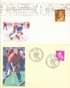 SPAIN HOCKEY TWO CARDS PICT CANCELS BARCELONA 1985 TERRASSA INTERCONTINENTAL CUP 