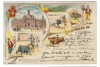 Portugal postcard 1899 Lisbon Bullfight w stamp to Switzerland pioneer card 