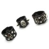 3pcs wholesale men's GOTHIC skull genuine leather finger ring tack PUNK lots 