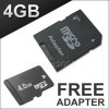 4GB MICRO SD SDHC TF MEMORY CARD 4G GB MicroSD +ADAPTER 