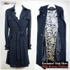 hi-korean-fashion*Double-breasted Trench Coats Womens Winter Long Jackets Blue S 