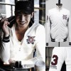 NWT Men's Stand-collar Baseball Jacket Coat White US XS-M 