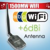 New Wifisky 1500mW RTL8187L Wireless 10G USB WiFi Adapter + 6dBi Antenna 1.5W B 