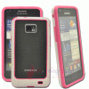 Silicone Case Skin Bezel For Samsung Galaxy S2 II i9100 Pink White 