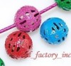 Free shipping100pcs mixed colour metal hollow out bead 