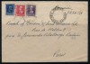 SPAIN 1939 , GRANADA MILITARY CENSORED COVER TO PARIS W/ NICE FRANKING#Z99 