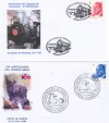 2 SOBRES FERROCARRILES TREN FFCC LLEGADA AZUQUECA HENARES 2009 VENTA BAÑOS 2010 