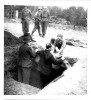 1945 Original Photo Anguished Boy Bury Grandma Nordhausen Concentration Camp  