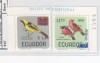 ec189 ECUADOR: “BIRDS”, Sc. 766 F,variety red overprint and Sc.C 450 var, invert 