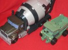 transformers mixmaster and green dump truck 