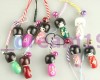 5 pcs Japanese Oriental Kokeshi Doll Handbag Charm  