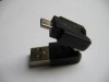 Flexible swivel USB A male to Micro B connector adapter 