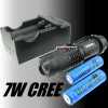 7W CREE LED Flashlight Torch ZOOMABLE +3.6v+Charger SA3 