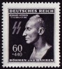 GERMANY 3rd REICH NAZI HEYDRICH SS DEATH MASK STAMP MNH 