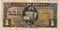 ESCASA 1 PESETA 1940 NAO SANTA MARÍA 