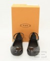 Tod's Black Patent Leather Ankle Strap Flat Shoes Size 38 