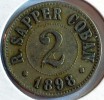 Guatemala token, R. Sapper Coban, 1898 