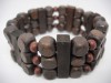 M1056 vogue 3 rows wooden bead chain stretch charm bangle bracelet 