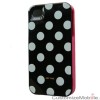 New White Pink Polka Dots 3in1 black Cases Cover for Apple iPhone 4 4s+Protector 