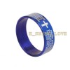 Wholesale 50Pcs Blue Spanish Cross Bible Stainless Steel Rings Ri-st13 