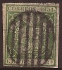 Spain 1854 #29 5r Green superb used imperf pin hole 