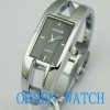 New SILVER Charm Ladies Fashion Wrist Watch BRACELET Black 