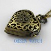 New Steampunk Brass Heart Quartz Locket Pocket WATCH 