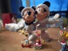 Christmas ornament of skating mickey and mini mouse 