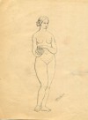 Dibujo a tinta, estilo Flaxman. Figura femenina 