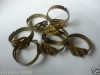 FREE!! 50pcs Bronze Adjustable Round RING Blank base,C-J 