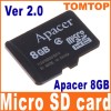 New Apacer 8GB 8G Micro SD TF Flash MicroSD Memory Card Mobile Series Class 4 