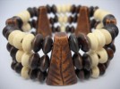 M1038 vogue 3 rows wooden bead chain stretch charm bangle bracelet 