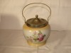 Crown Devon China Biscuit Barrell with Plated Lid 