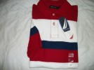 NEW NAUTICA MENS SHORT SLEEVE RED, WHITE, NAVY BLUE STRIPE POLO SHIRT SIZE M (618935472146) 