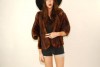 vtg SABLE FUR shaggy draped mink STOLE jacket CAPE coat wrap collar fox russian 